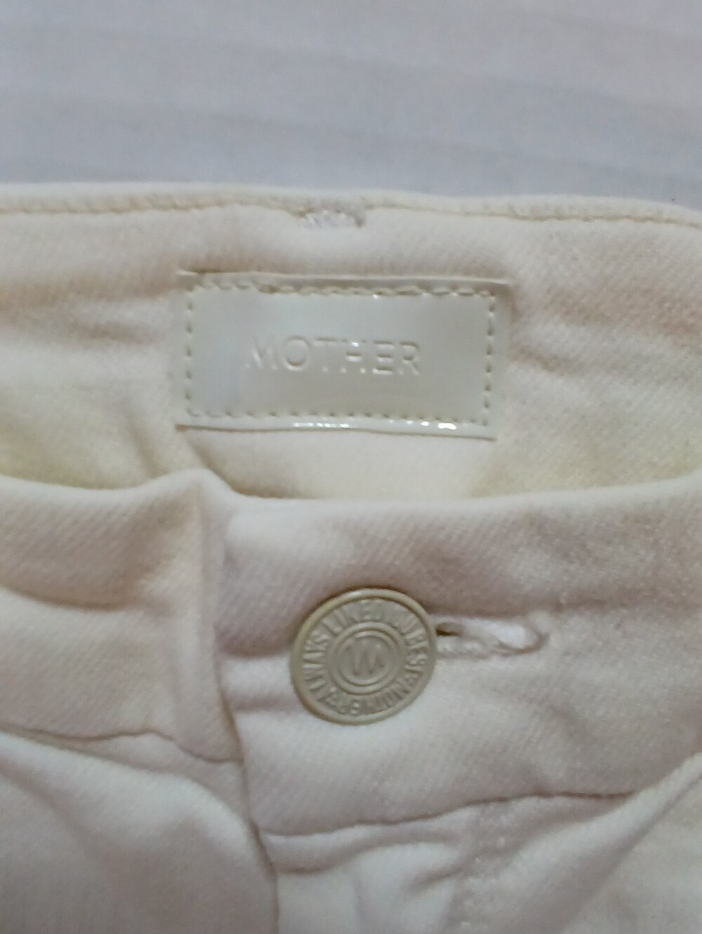 MOTHER The Looker Ankle Jeans Cream Puffs Size 26 White Skinny Made USA